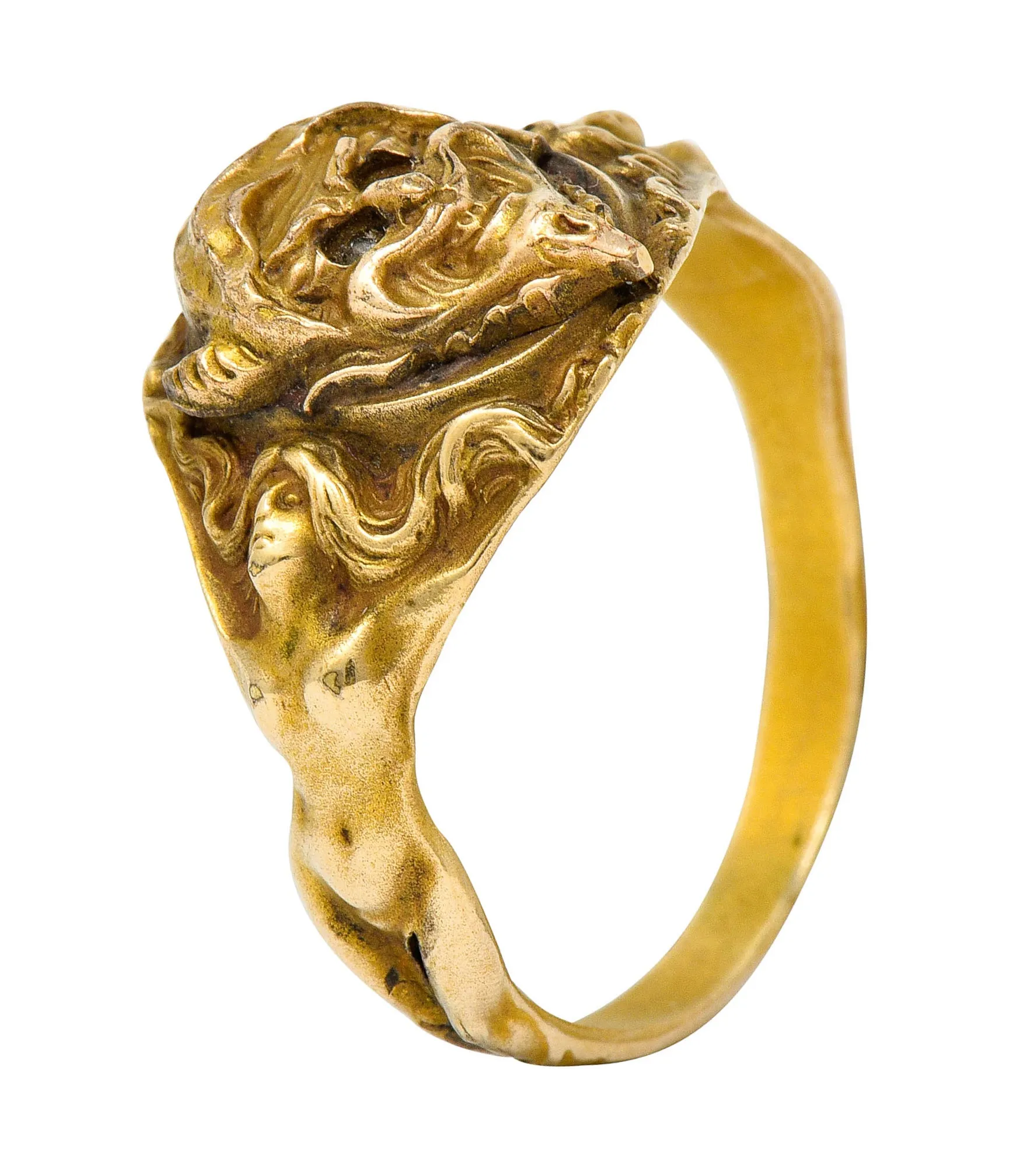 Victorian Gold Devil Band Ring