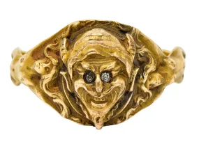 Victorian Gold Devil Band Ring