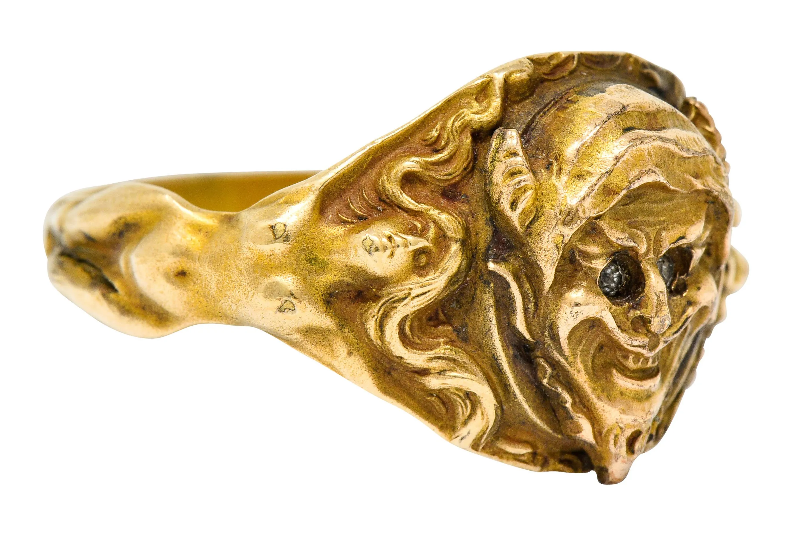 Victorian Gold Devil Band Ring