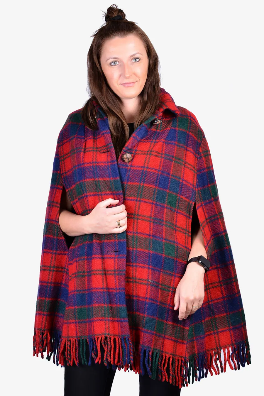 1970s Tartan Wool Cape at Brick Vintage