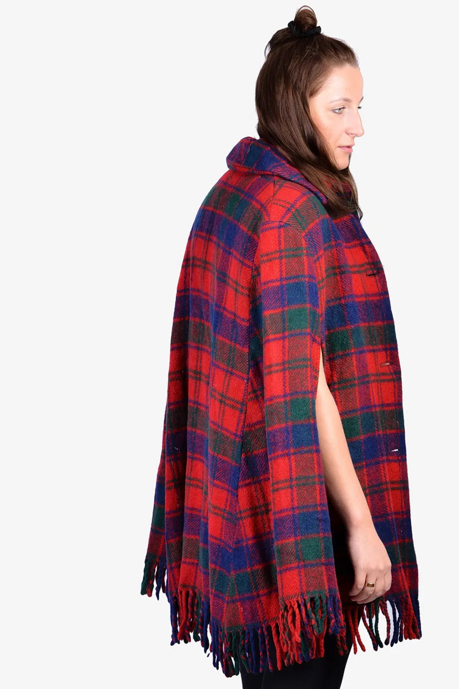 1970s Tartan Wool Cape at Brick Vintage