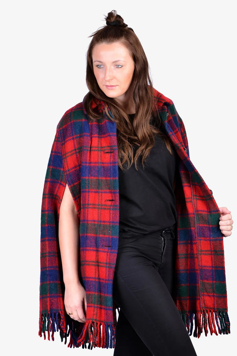 1970s Tartan Wool Cape at Brick Vintage