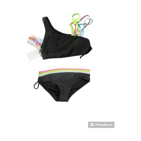 Two-Piece Three-Color Swimsuit with Shoulder Straps