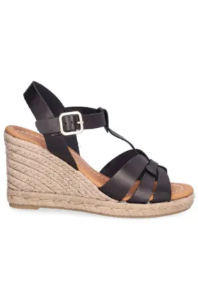 Billi Bi Black vaqueta Espadrilles with Metal Gold Accents