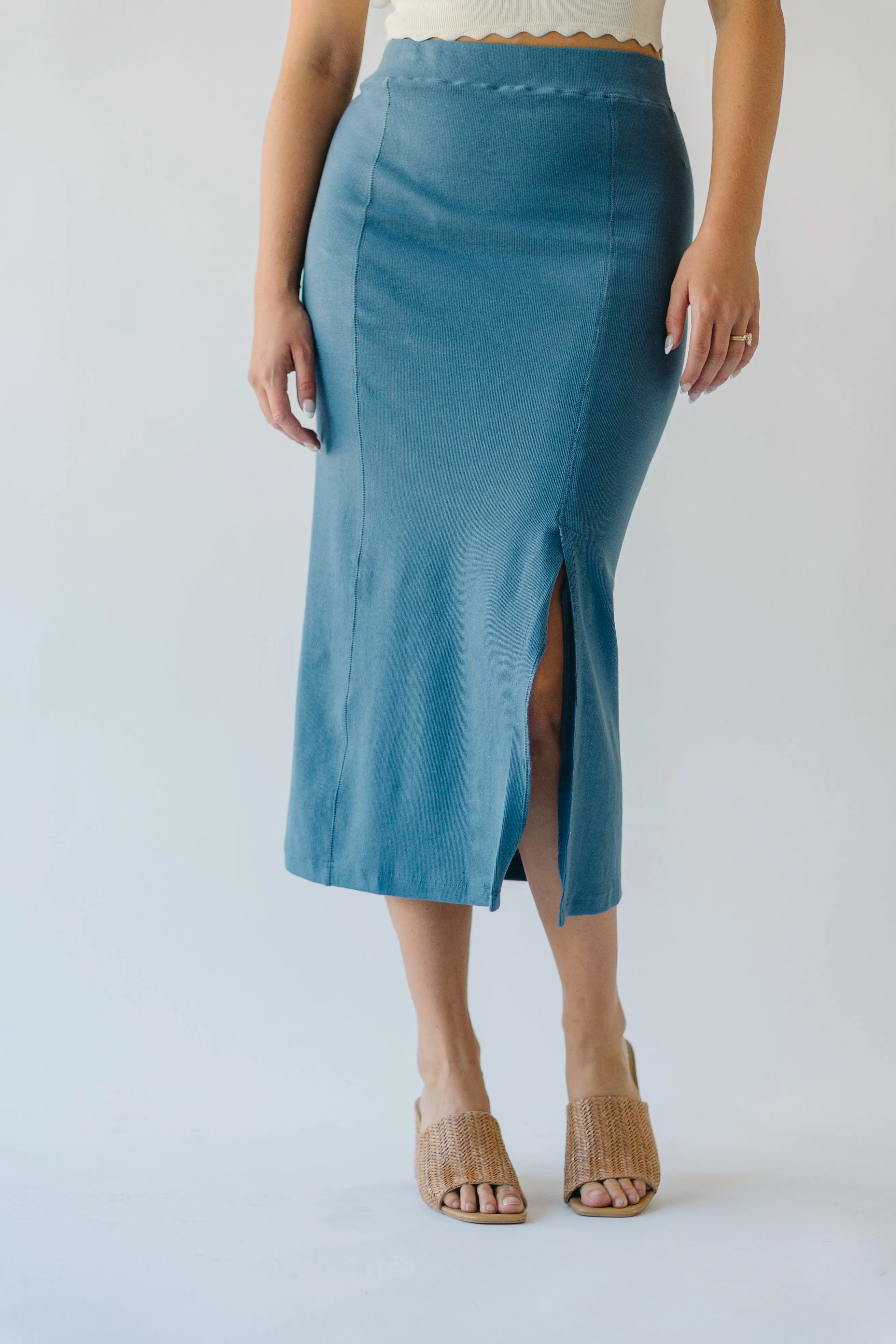 Dusty Blue Alpharetta Knit Skirt