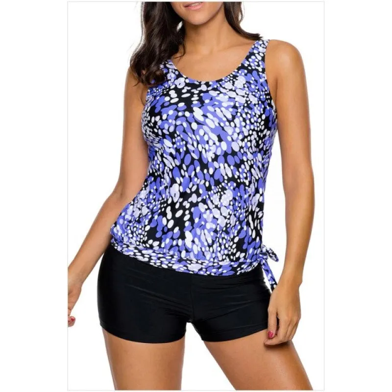 Attractive Plus Size Printed Tankini Swimwear