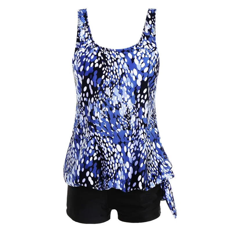 Attractive Plus Size Printed Tankini Swimwear