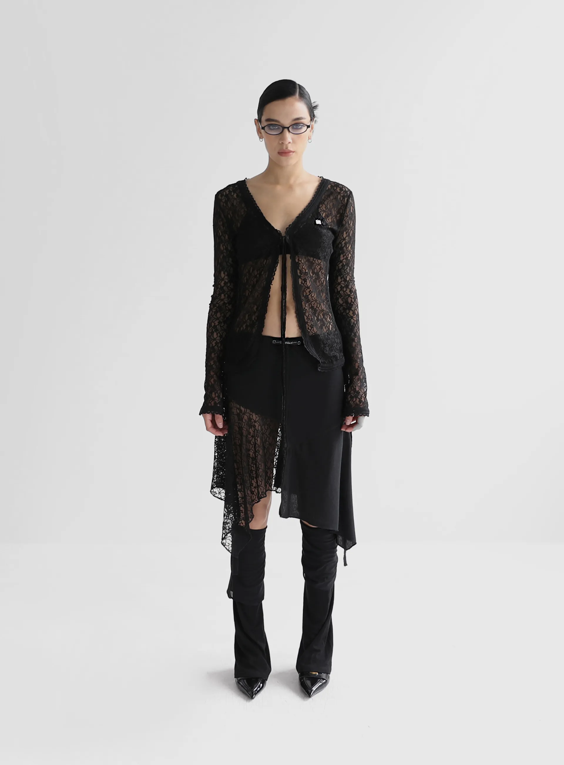 Badblood Street Long Sleeves Plain Cotton Lace Cardigans