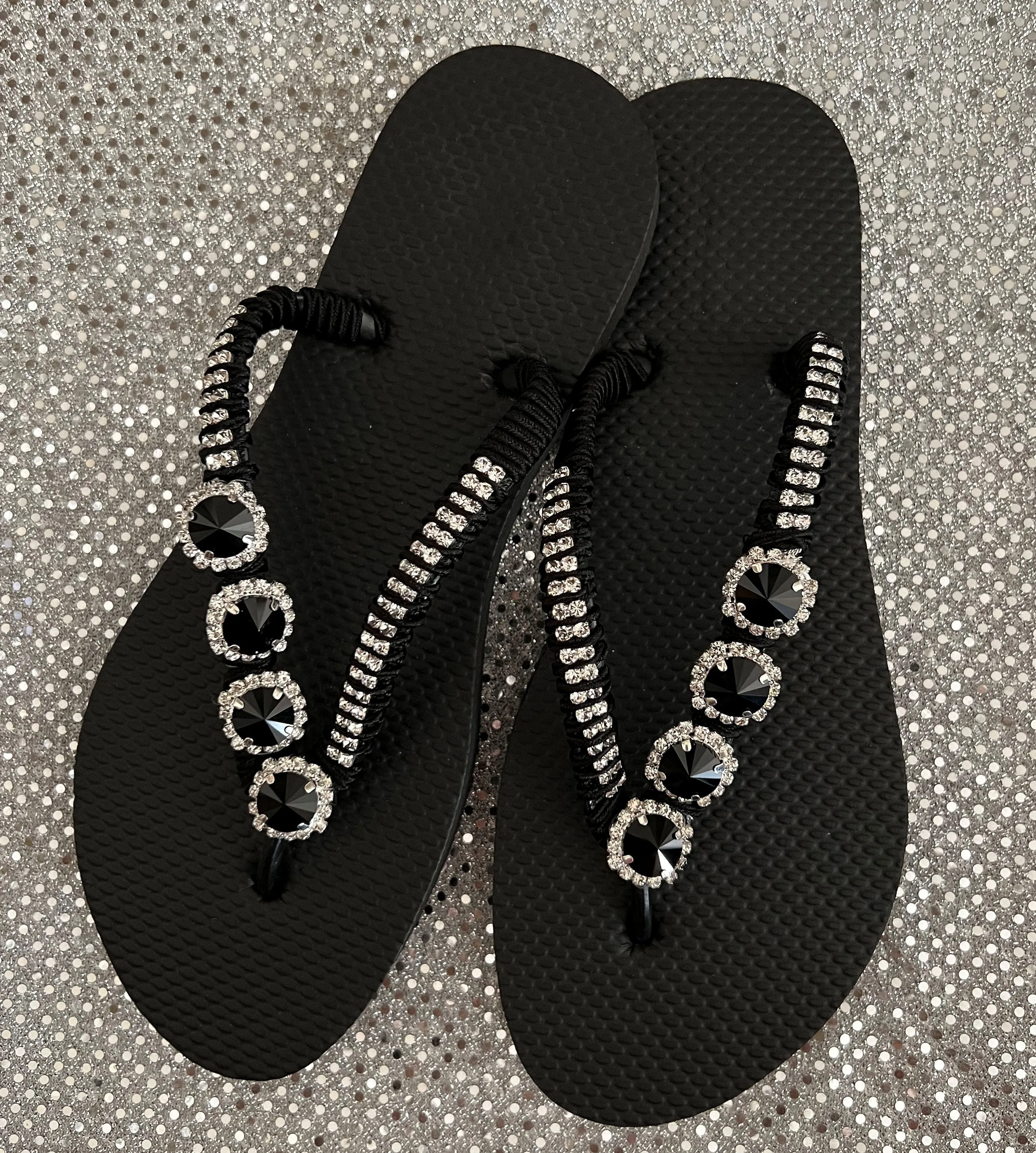 Bling Beaded Flip Flops