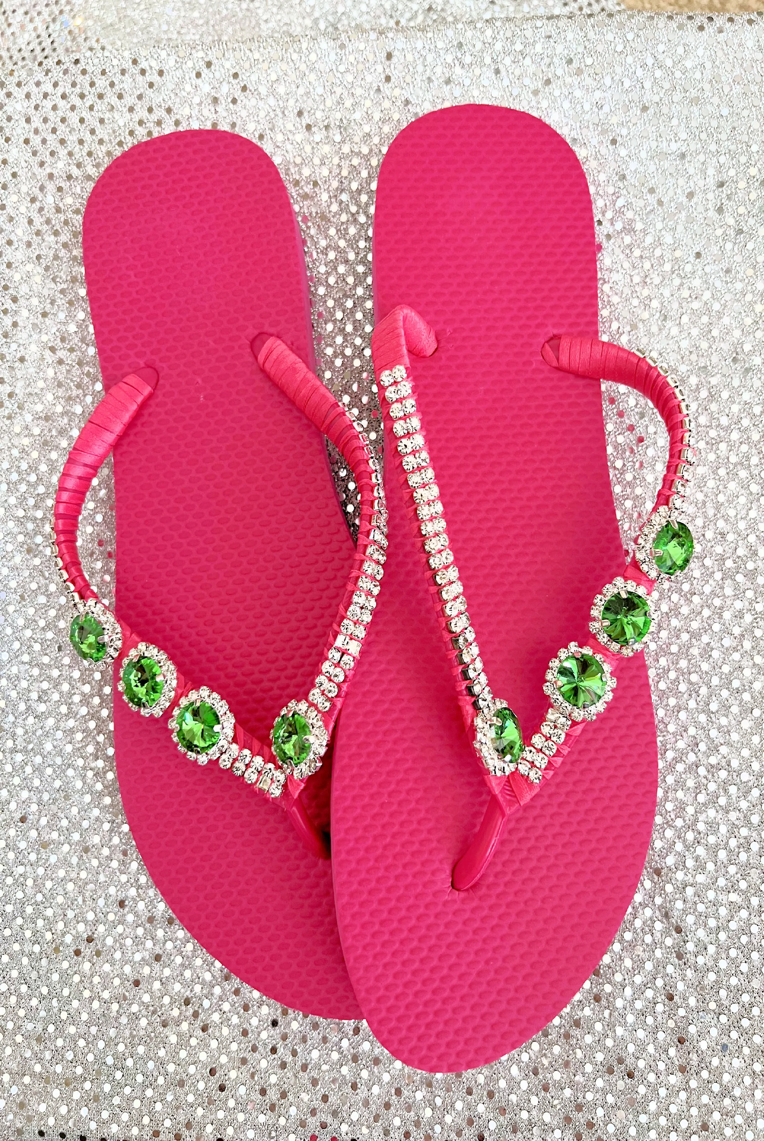 Bling Beaded Flip Flops