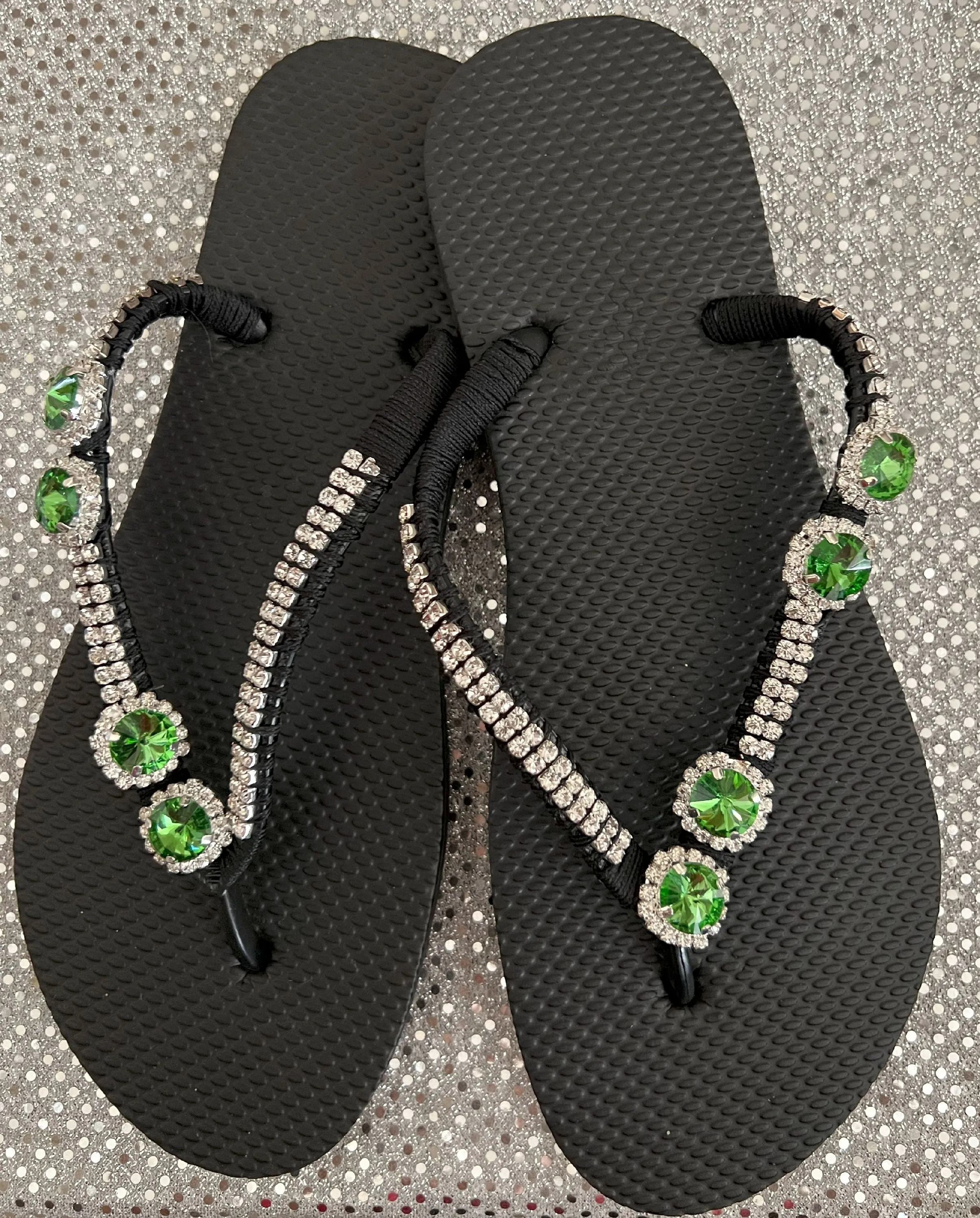 Bling Beaded Flip Flops