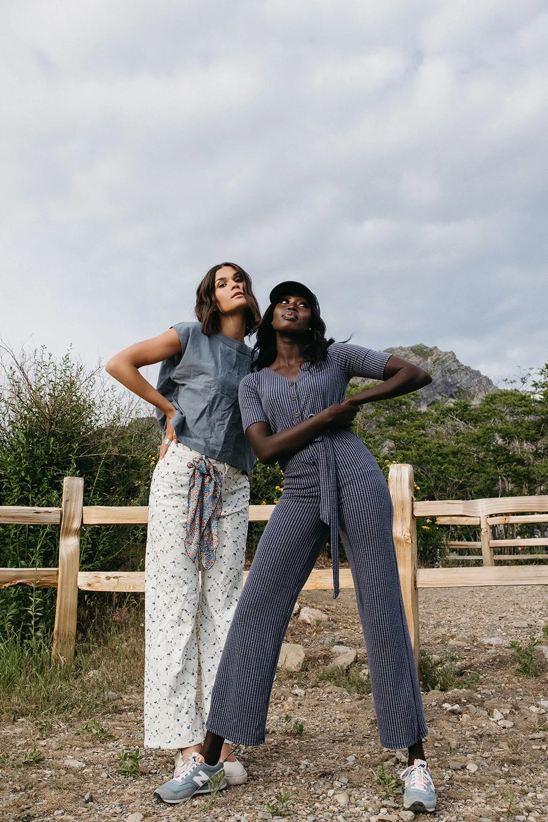 Susan Belted Jumpsuit Navy Stripe