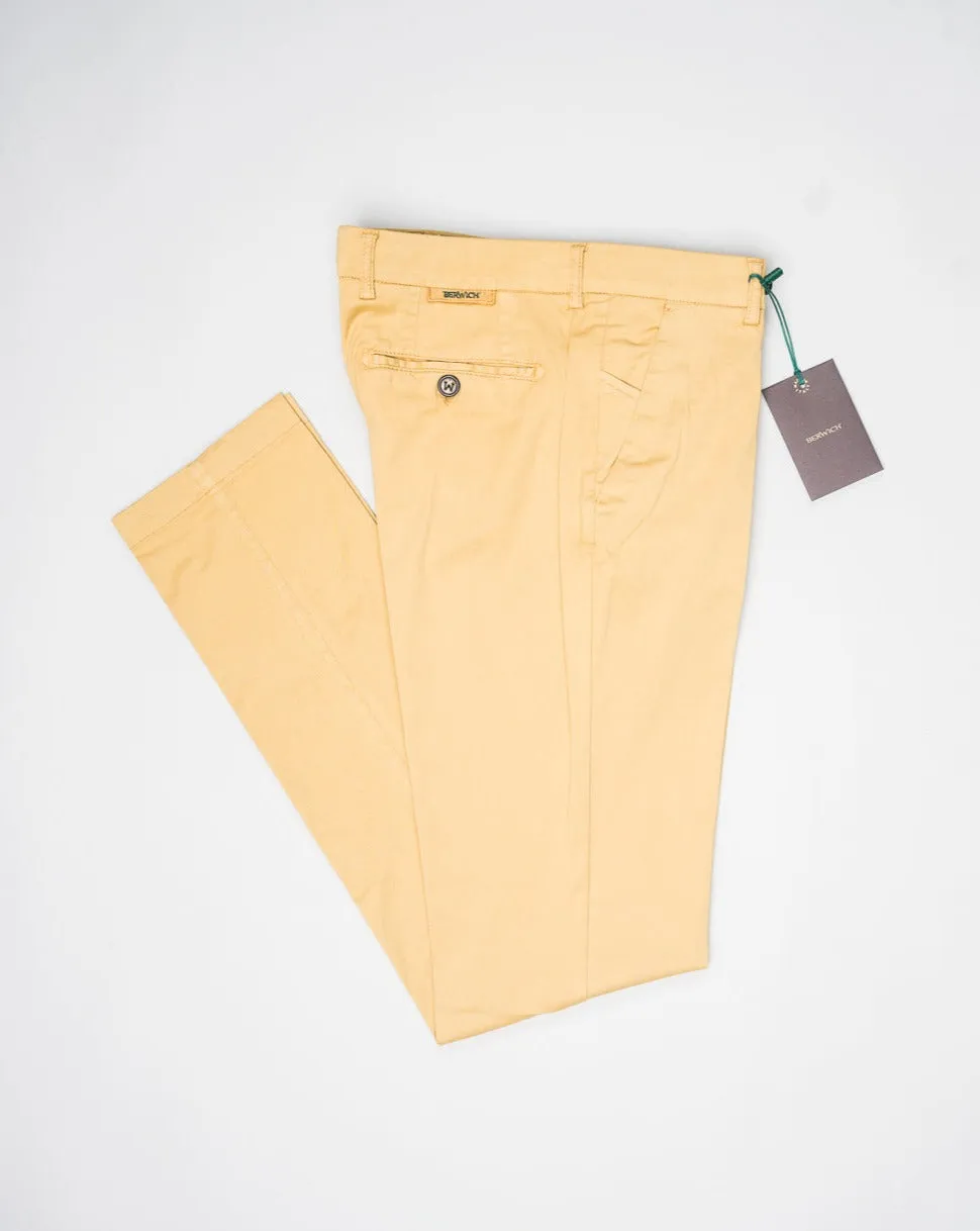 Berwich Morello Deserto Garment Dyed Cotton Silk Chinos