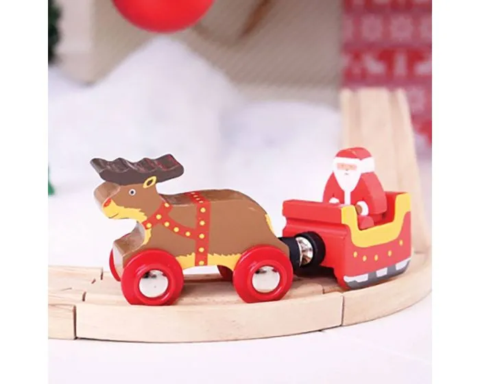 Bigjigs Santa Sleigh With Reindeer