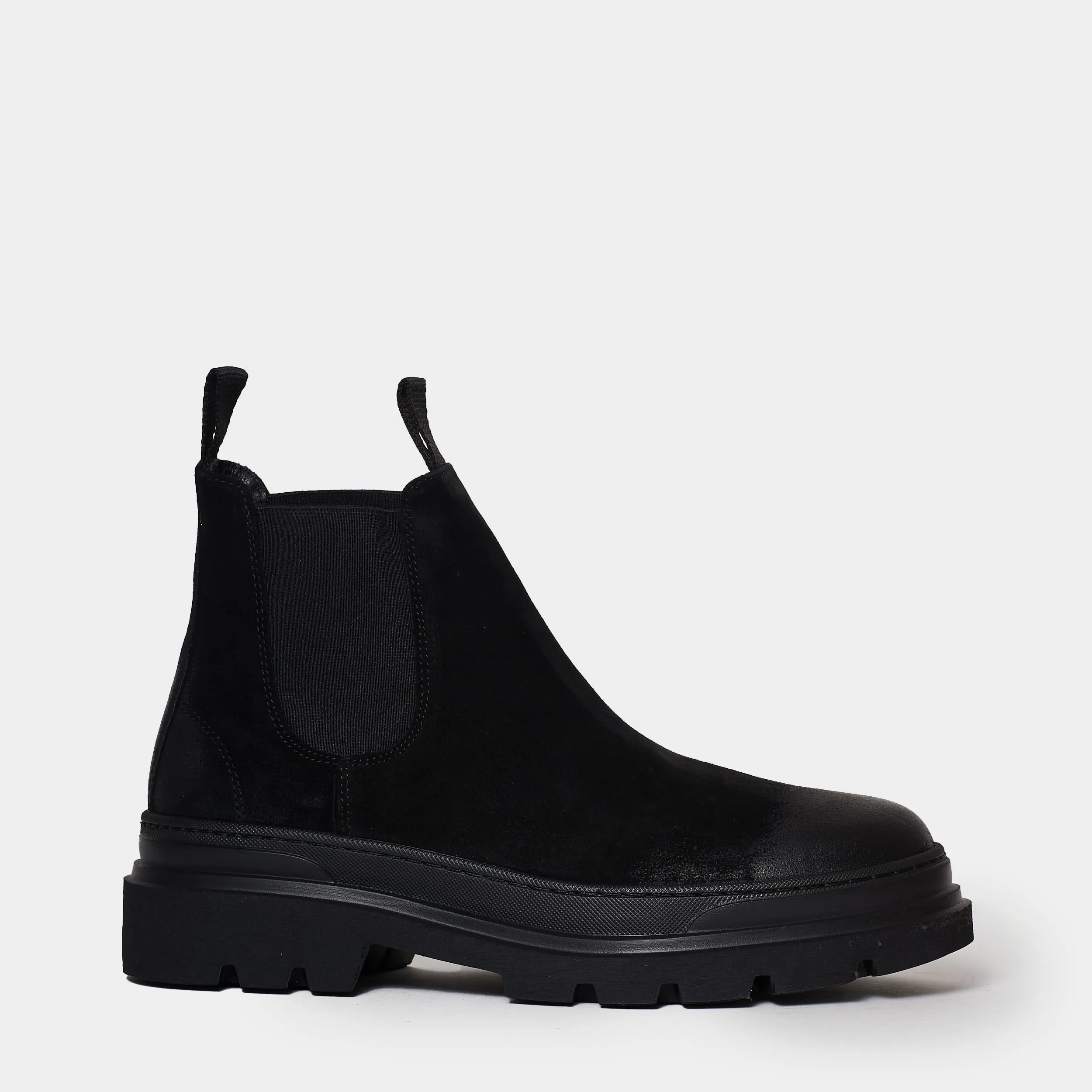 Black Chelsea Boot with Side Elastics