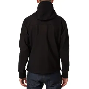 Black Soft Shell Hooded Zip-Up Jacket