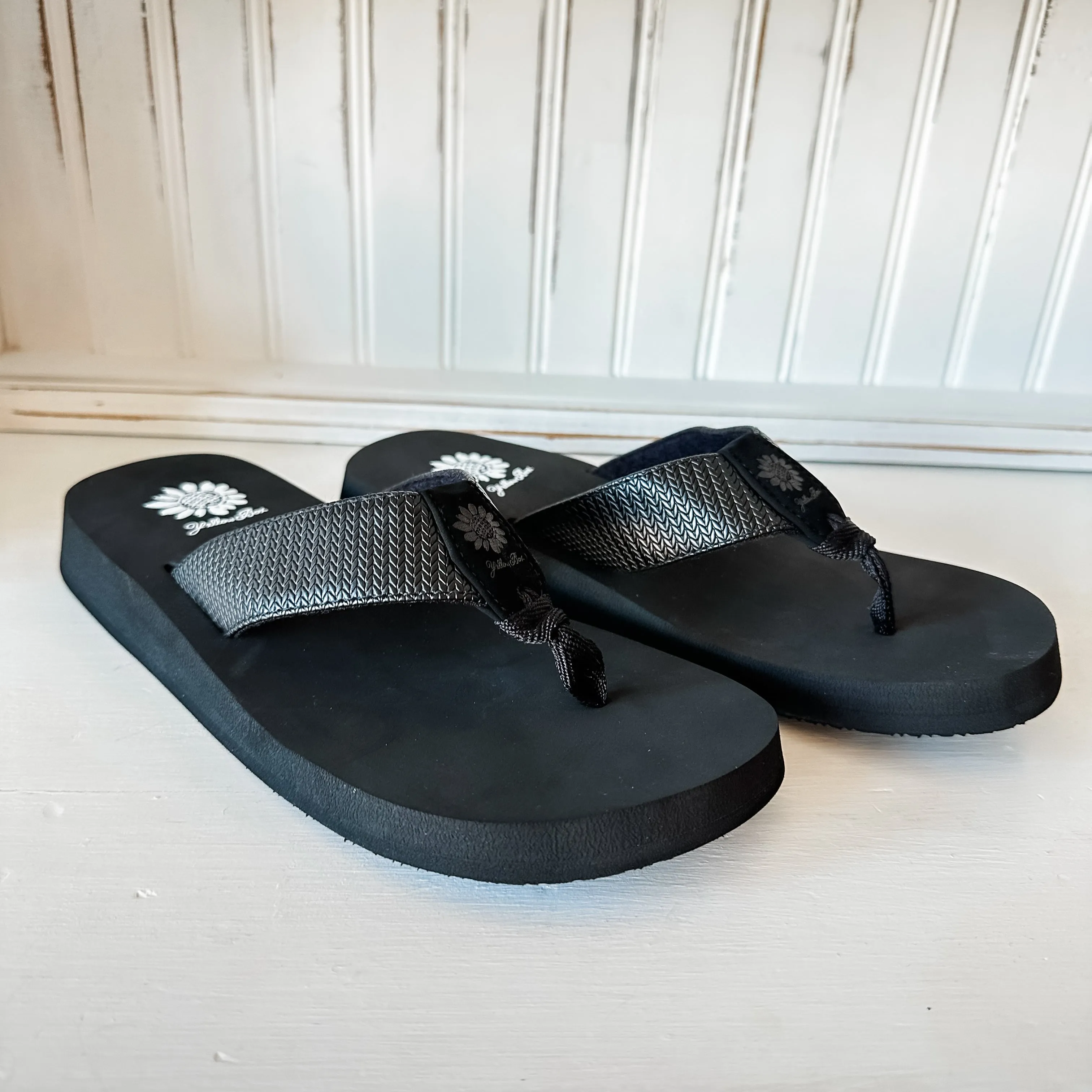 Black Flance Sandal Flip Flop