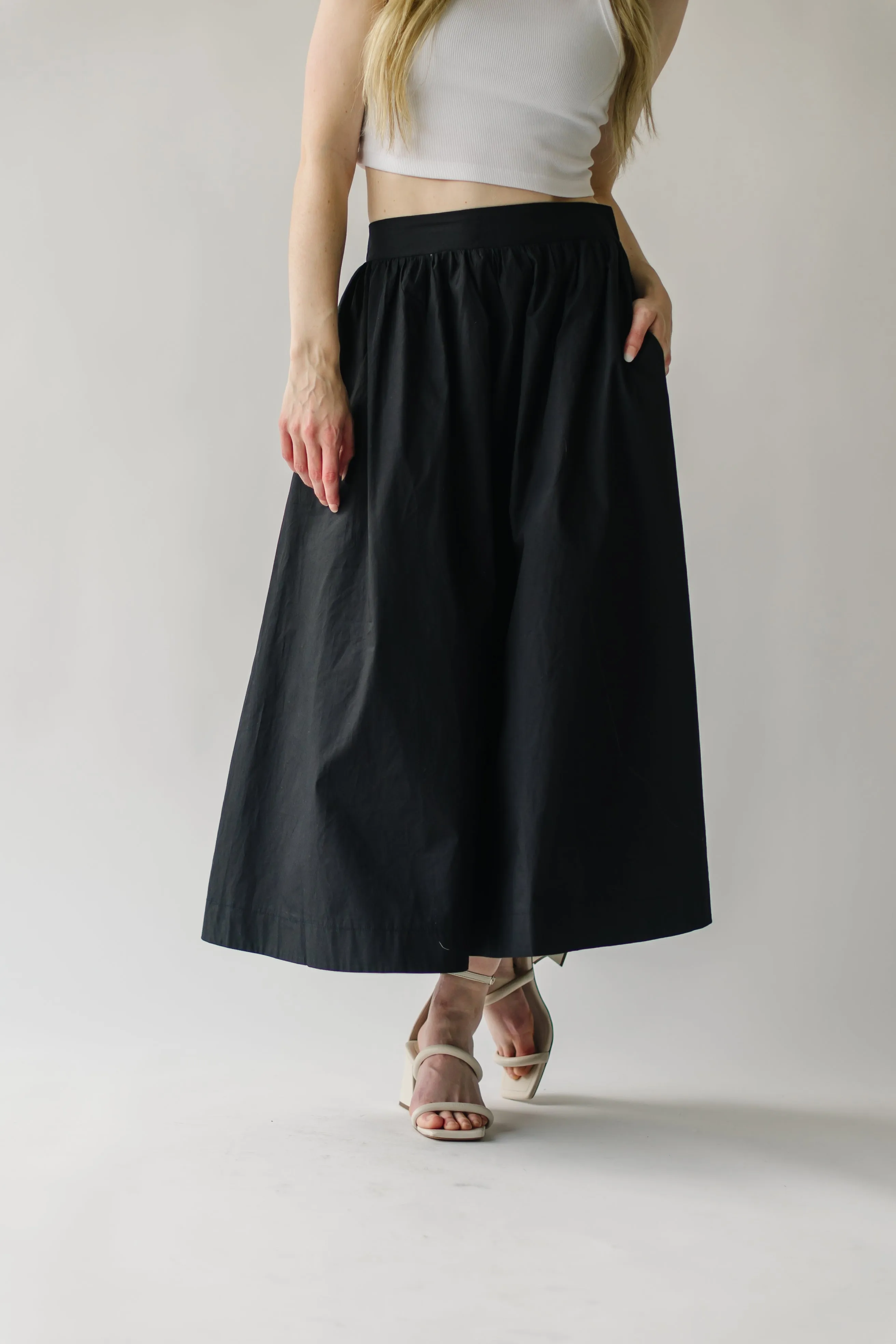 The Jolynn Black Flare Maxi Skirt