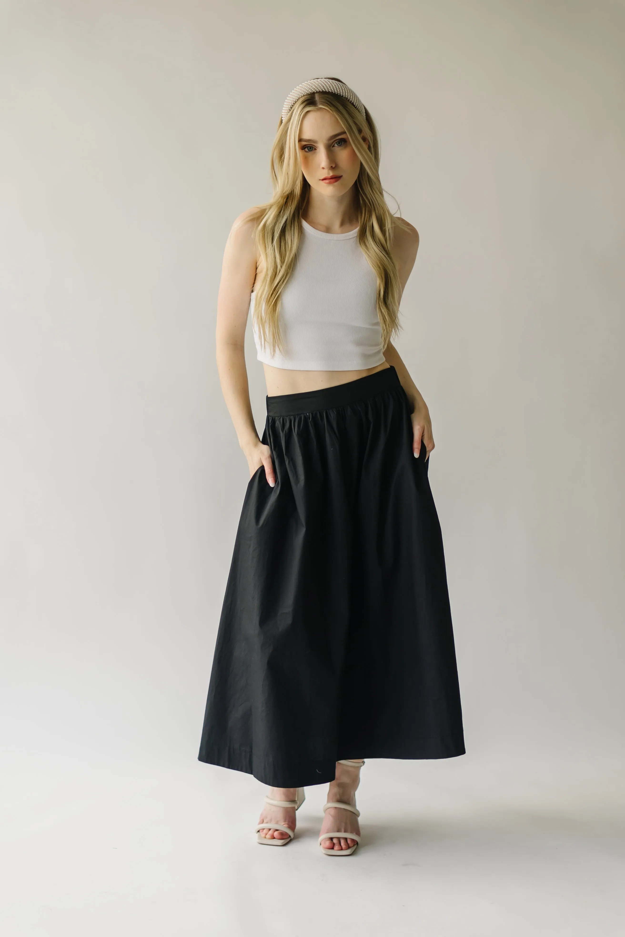 The Jolynn Black Flare Maxi Skirt