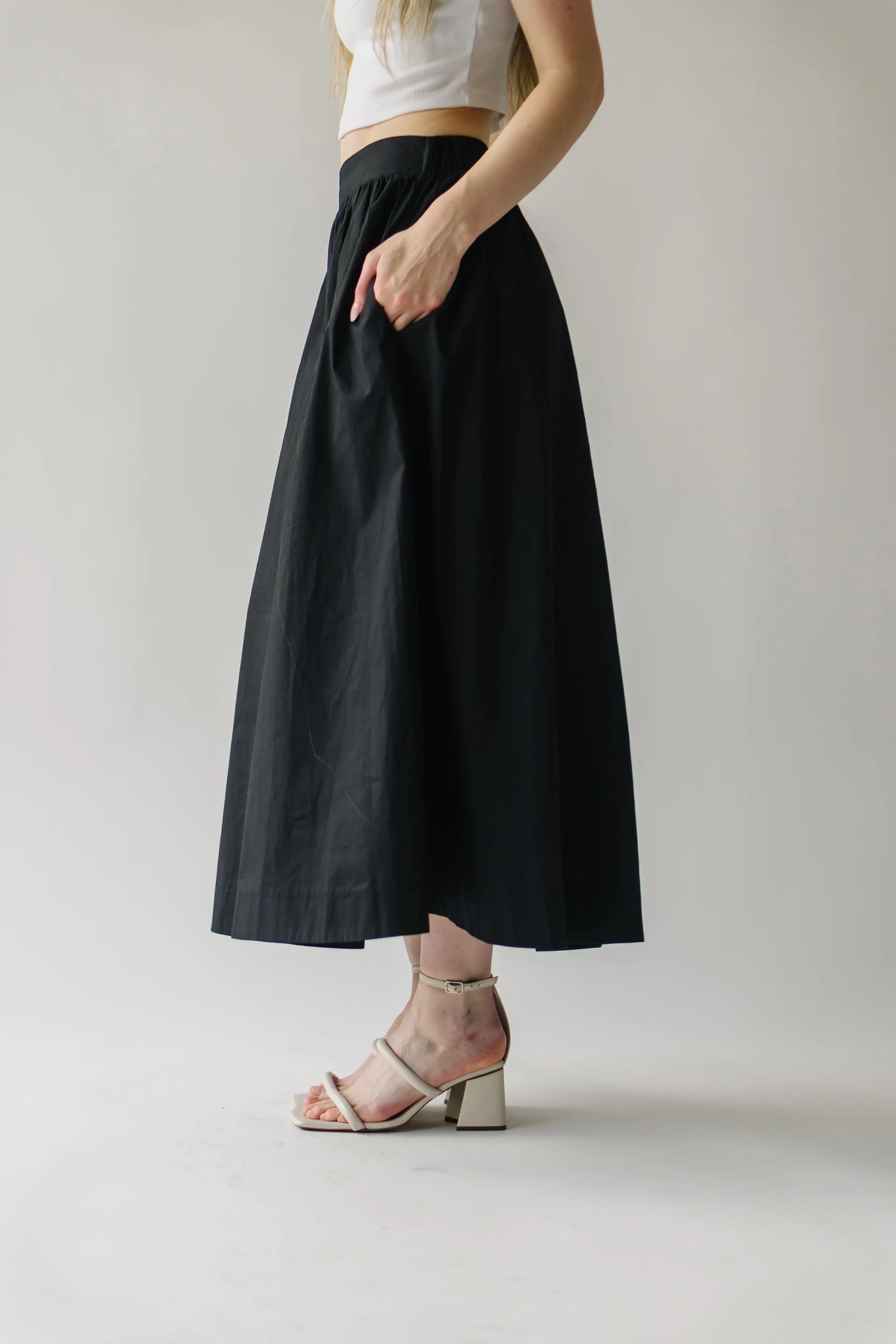 The Jolynn Black Flare Maxi Skirt