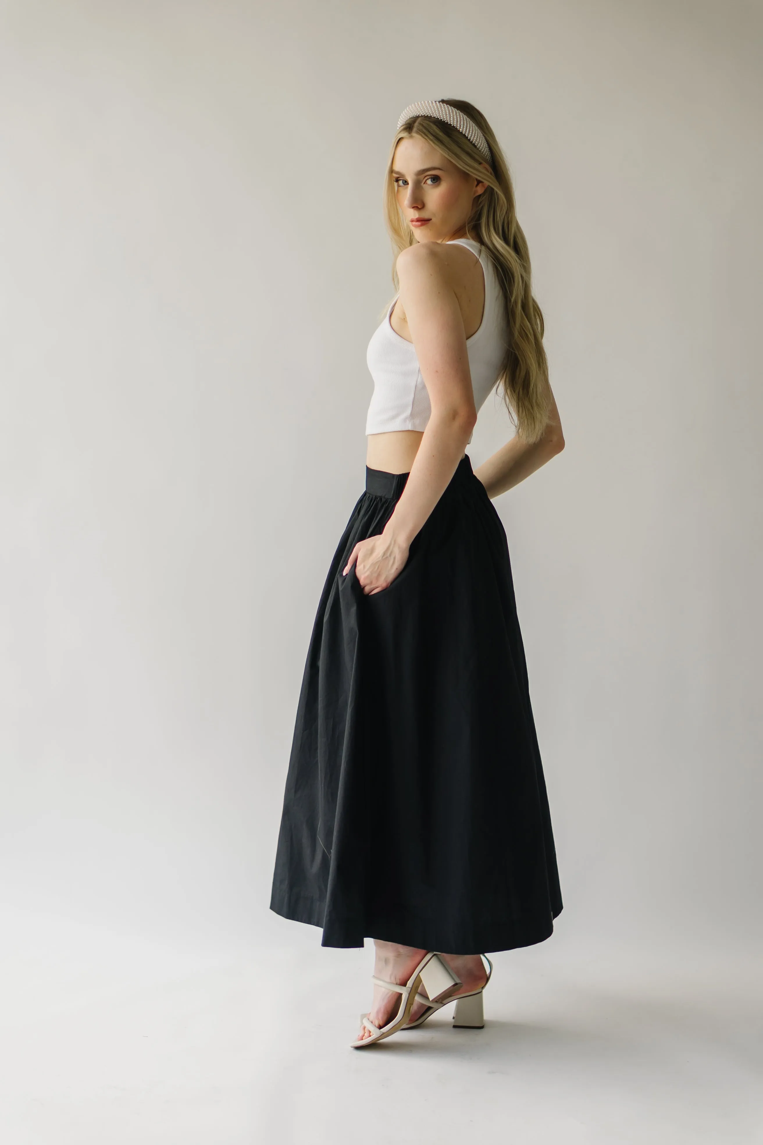 The Jolynn Black Flare Maxi Skirt