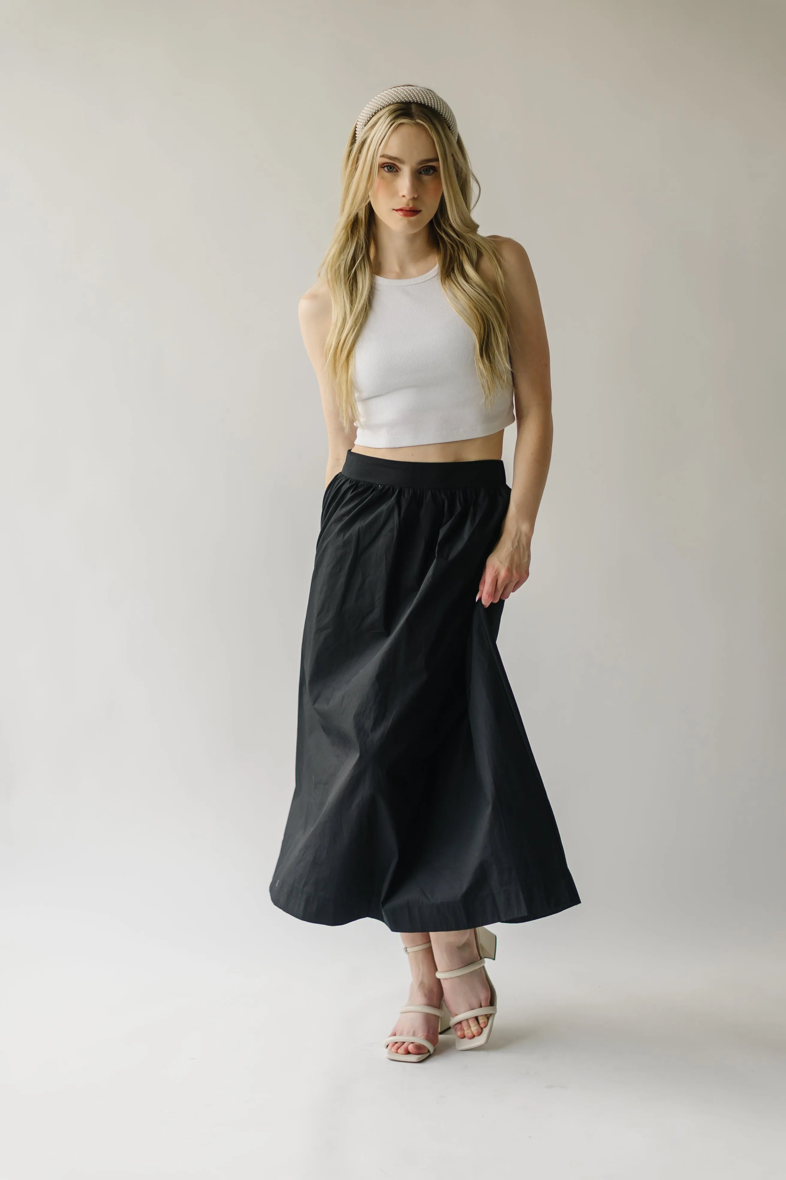 The Jolynn Black Flare Maxi Skirt