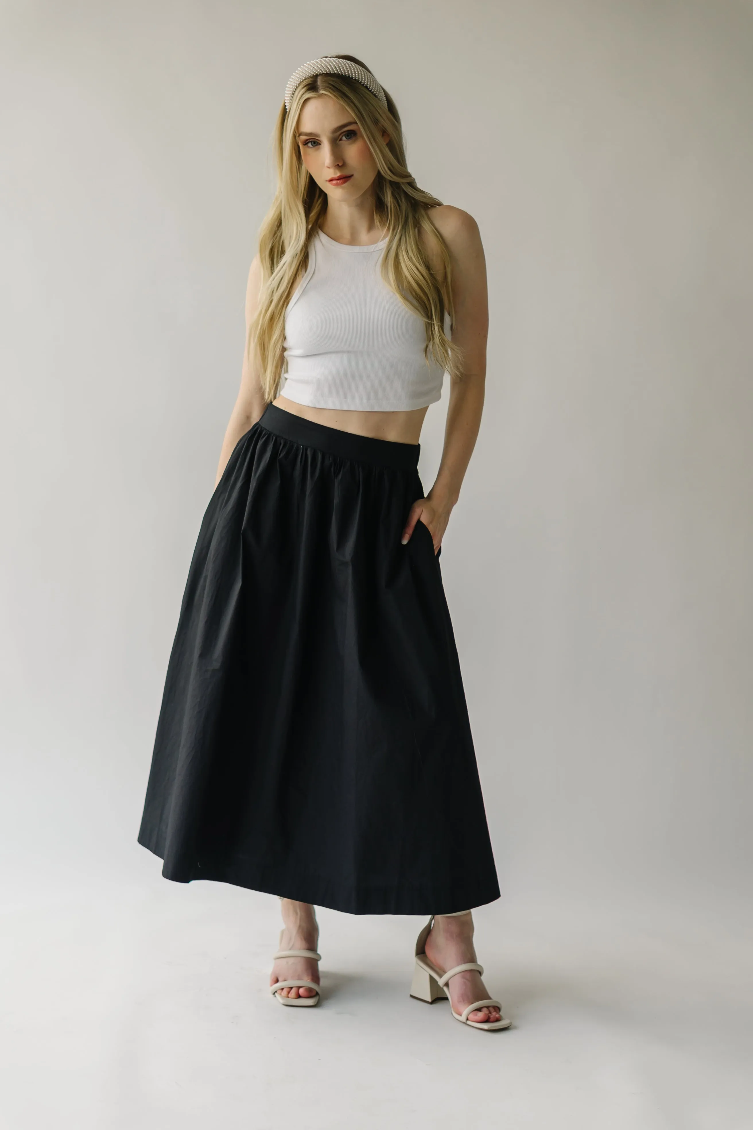 The Jolynn Black Flare Maxi Skirt