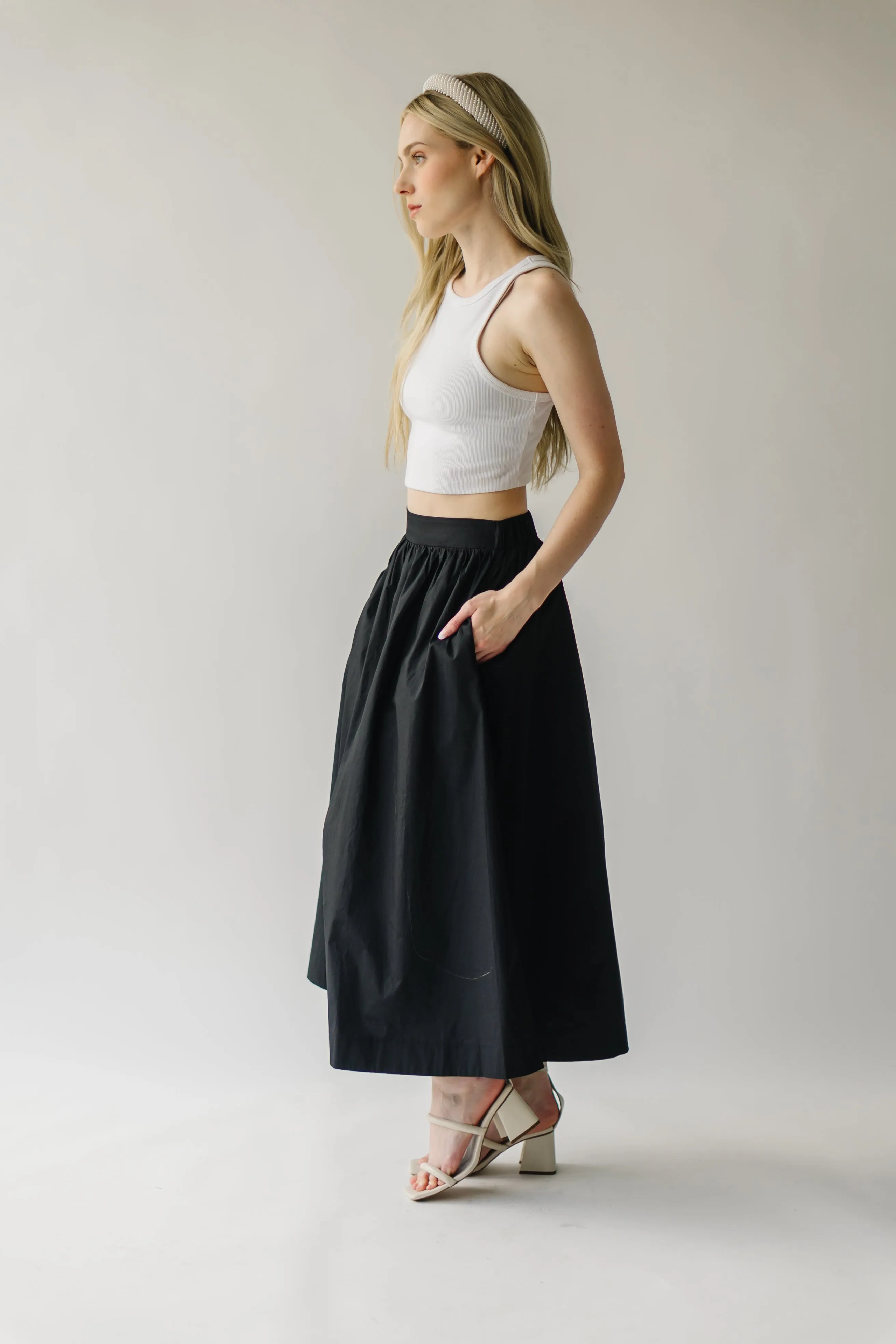 The Jolynn Black Flare Maxi Skirt