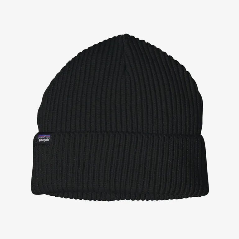 Black Patagonia Fisherman's Beanie - Recycled Polyester Winter Hat