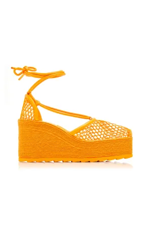 Bottega Veneta Lace-Up Wedge Espadrilles