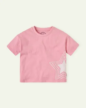 Pink Star Cropped T-Shirt