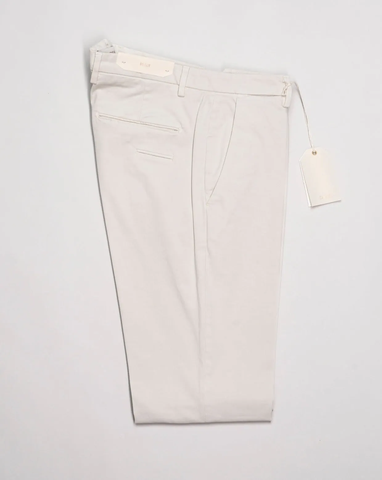 Bright Garment Dyed Off White Cotton Chinos