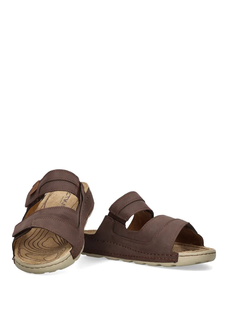 ETIKA Double Velcro Sandal Porter 41014 Men's, Brown