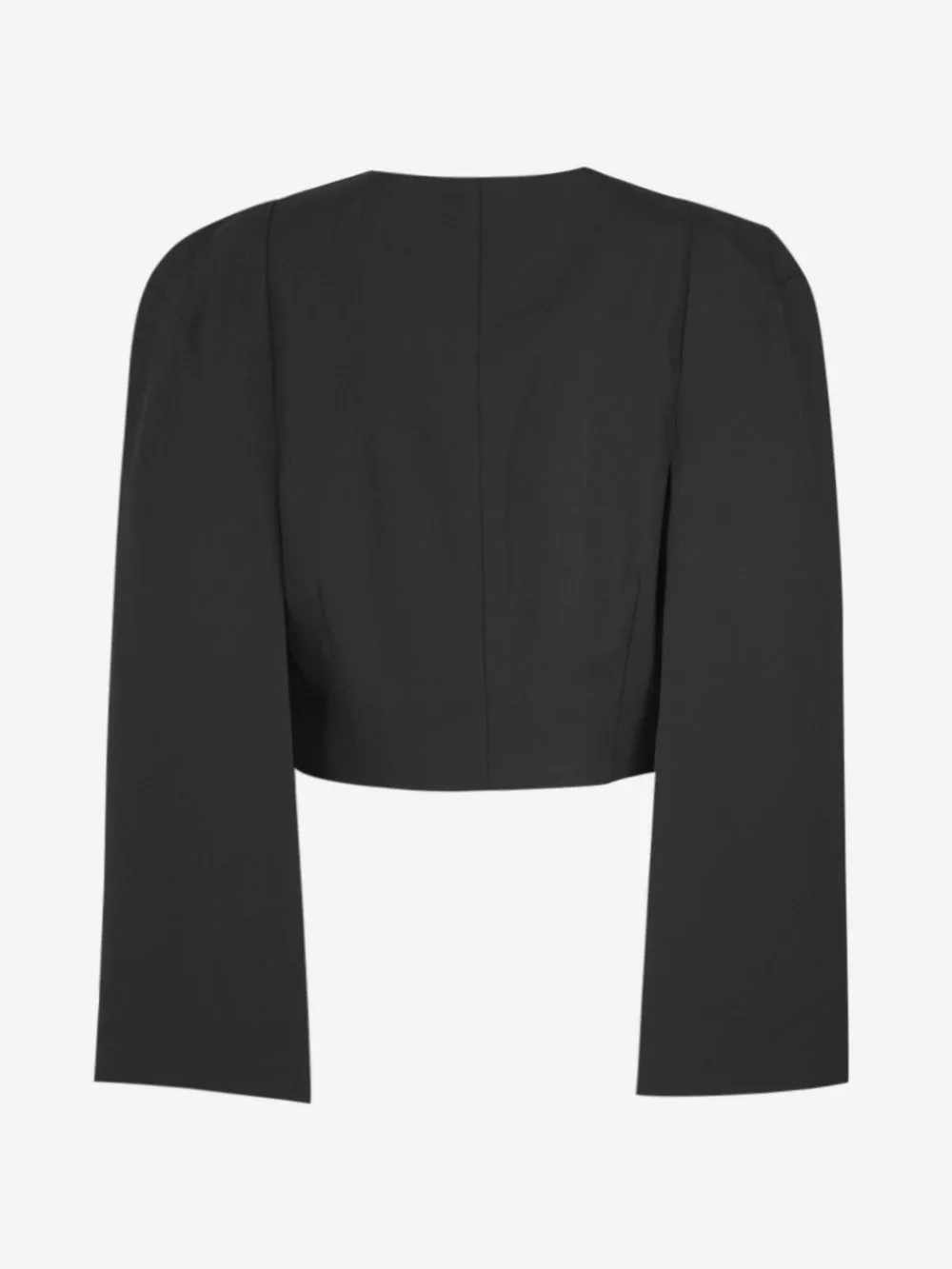 Buttonless Crop Jacket with Straps,