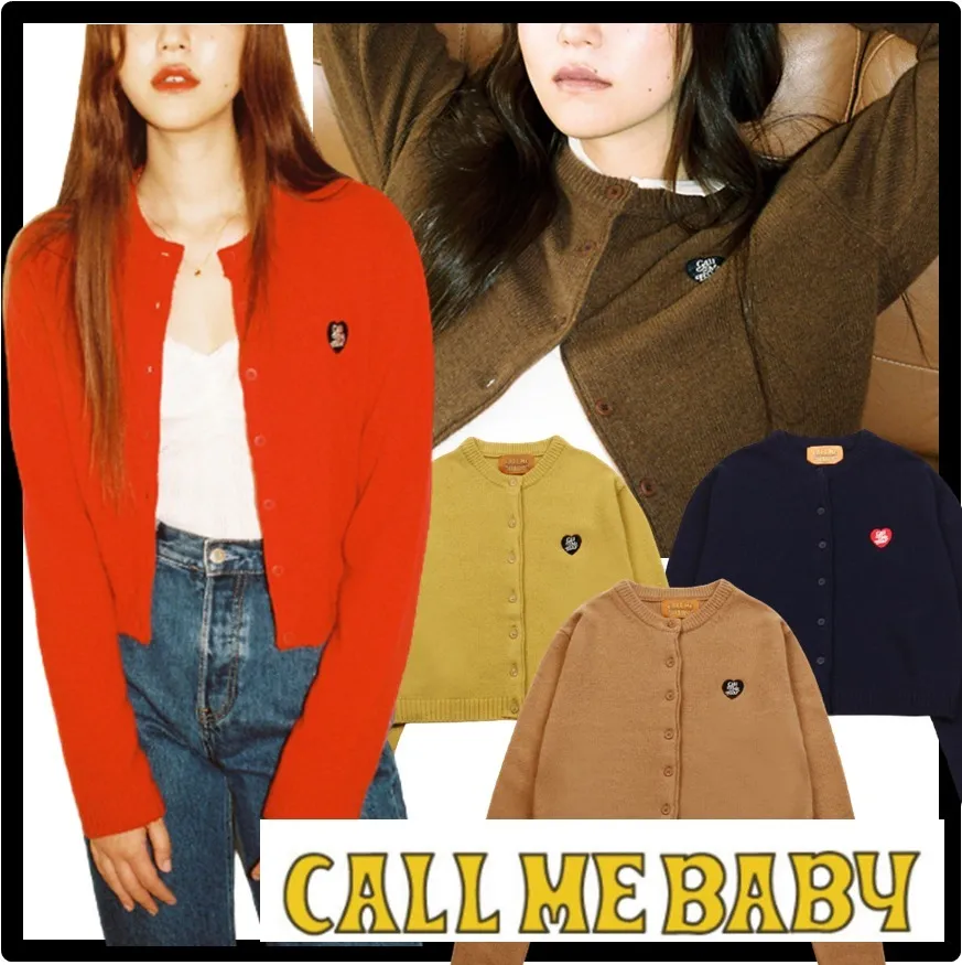 Call Me Baby Casual Style Unisex Street Style Logo Cardigans