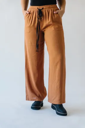 Camel Linen Tie Pants