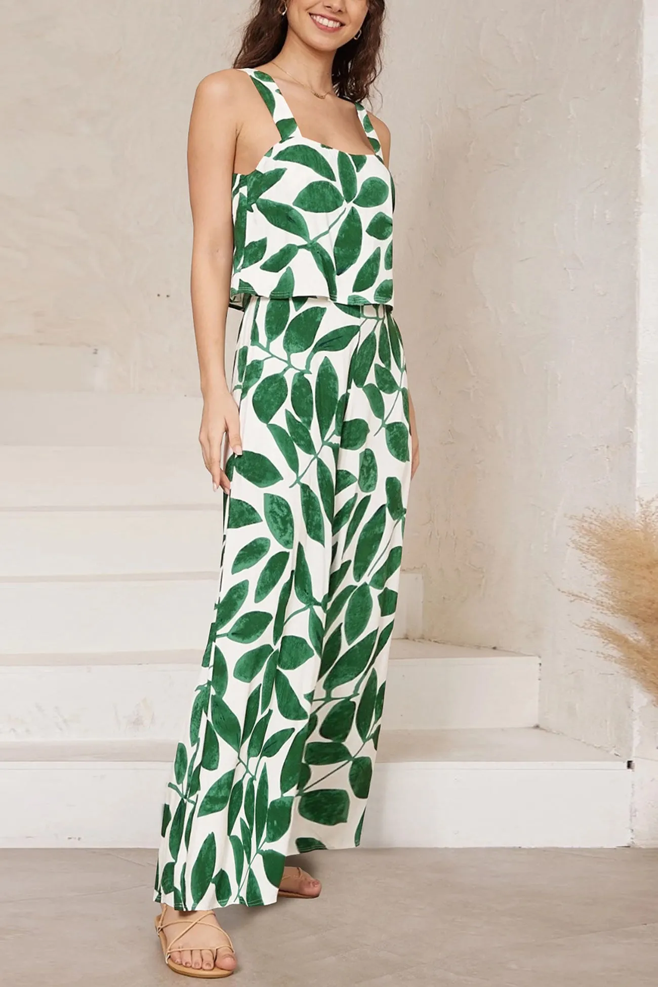 Printed Wide Leg Jumpsuits