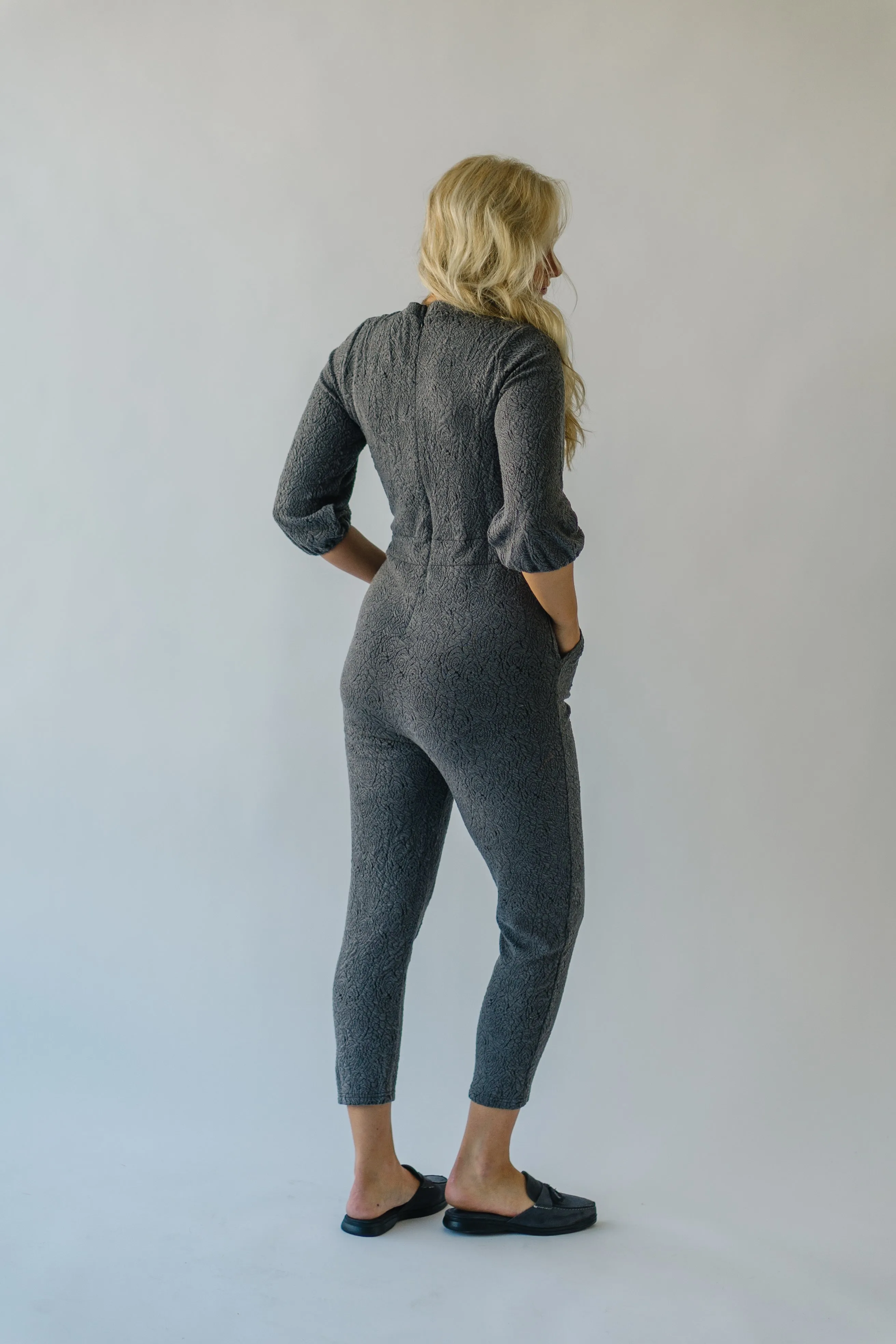 Charcoal V-Neck Jumpsuit