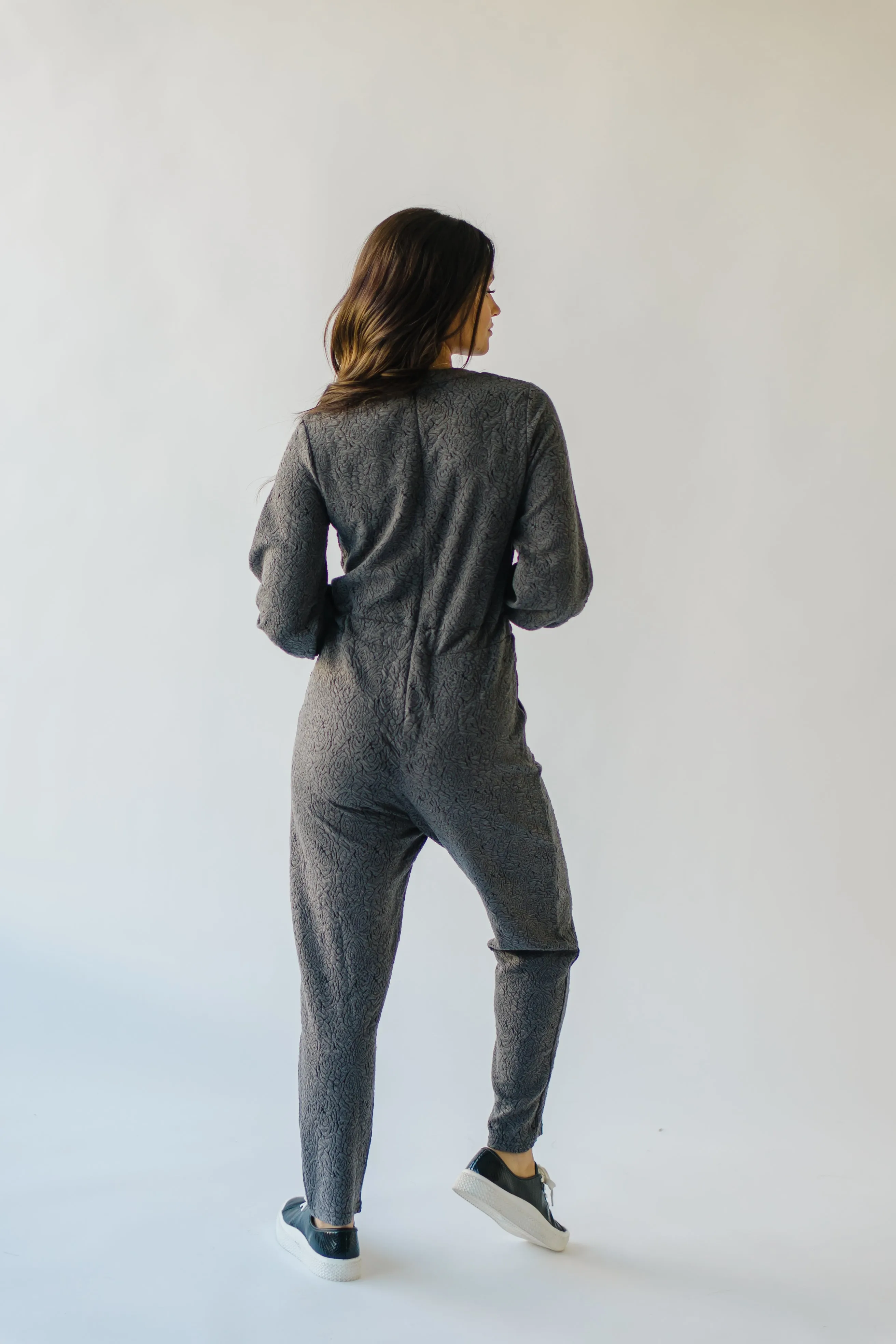 Charcoal V-Neck Jumpsuit