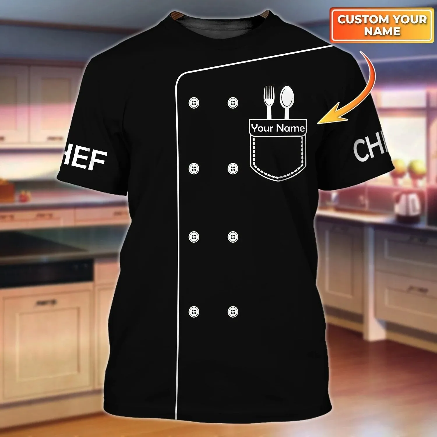 3D Chef T-Shirt Design with Pride