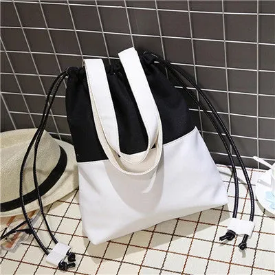 Colorful Canvas Drawstring Messenger Bag for Women