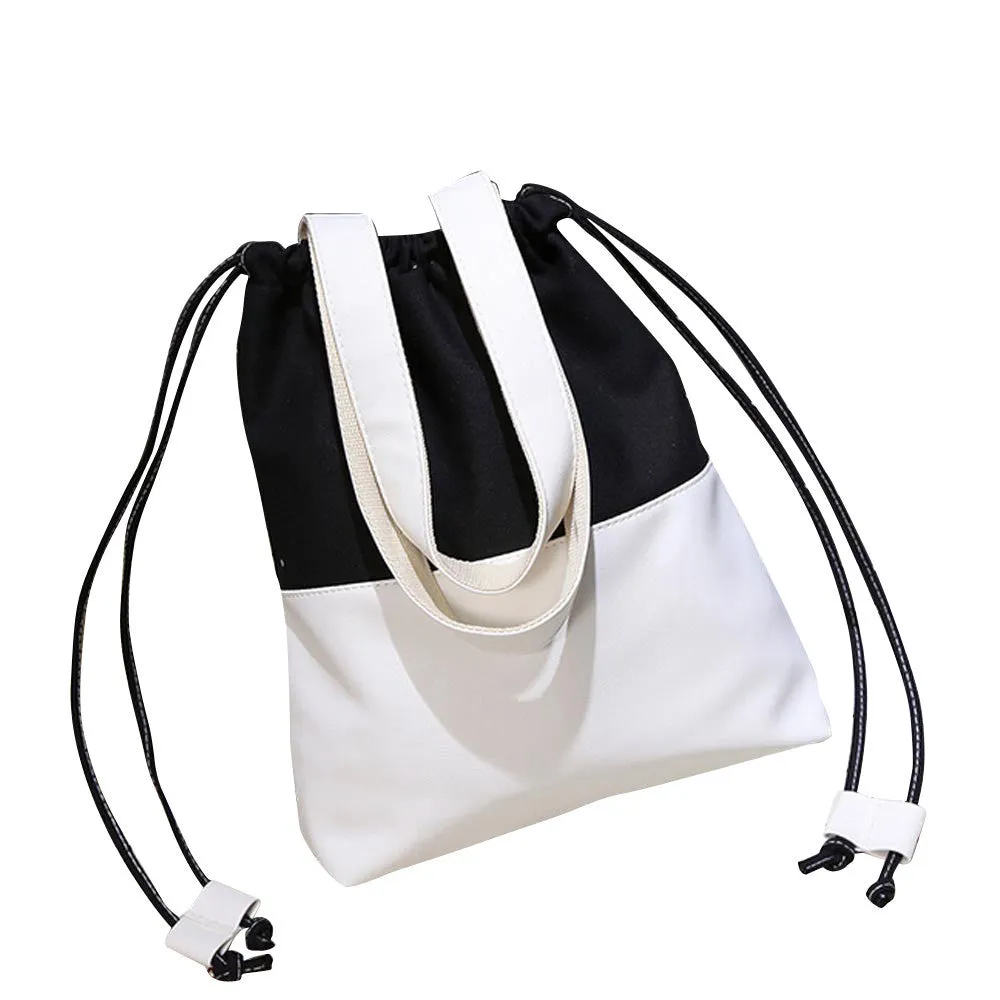 Colorful Canvas Drawstring Messenger Bag for Women