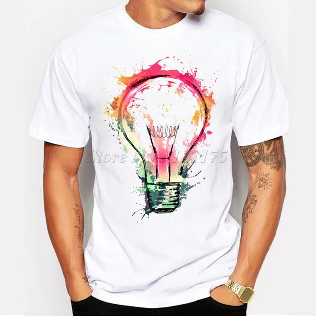 Color Painted Bulb Design Tee