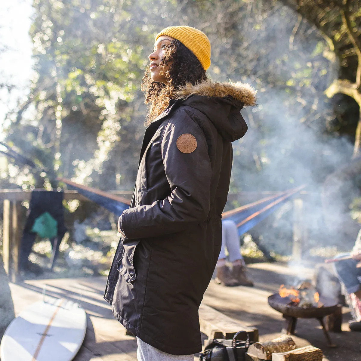 Cordova Bay Black Sherpa Lined Recycled Jacket