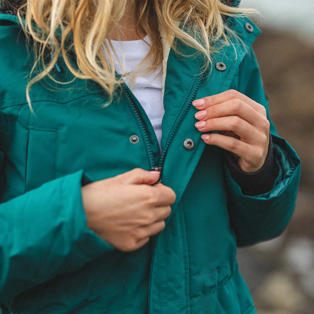 Cordova Bay Storm Green Sherpa Lined Recycled Jacket