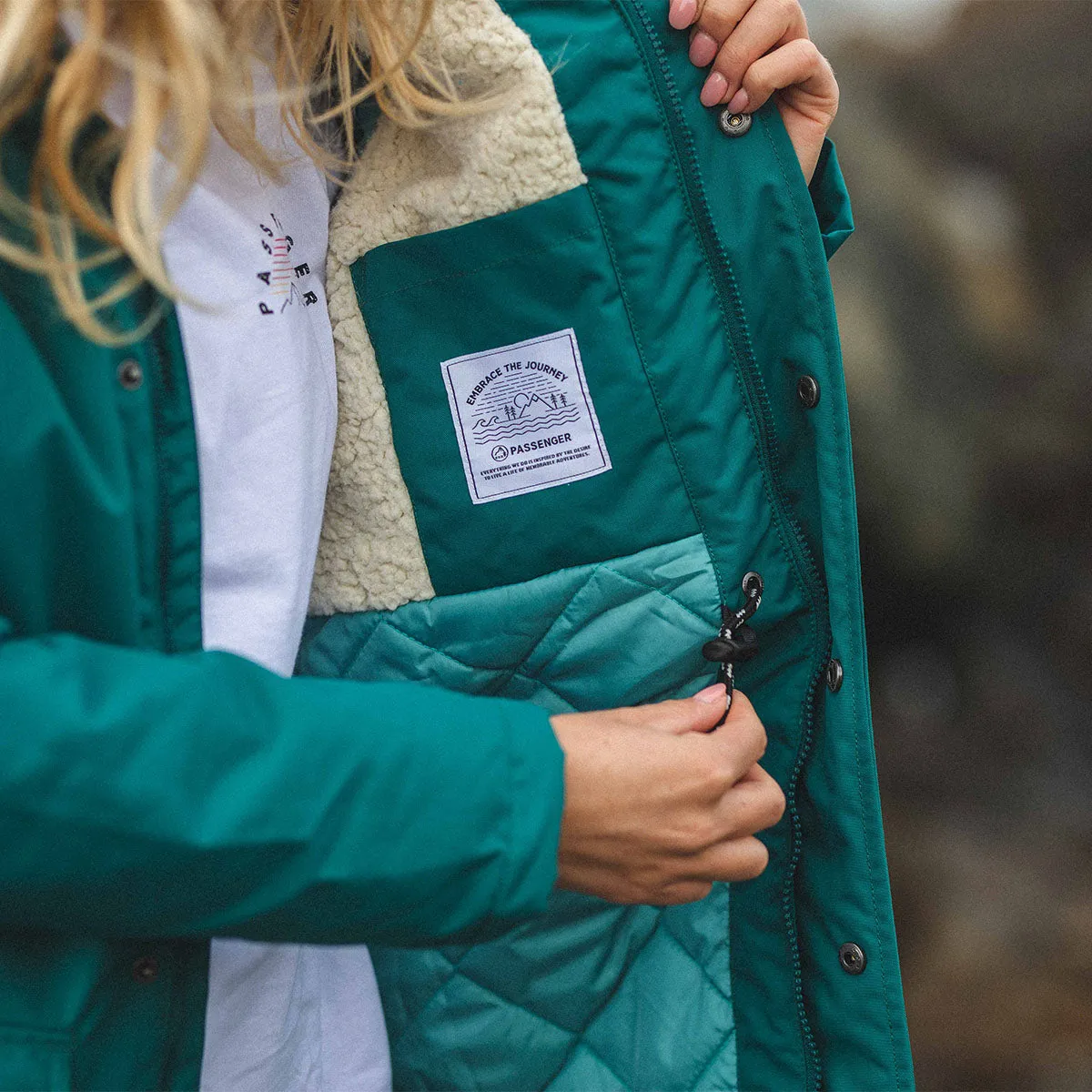 Cordova Bay Storm Green Sherpa Lined Recycled Jacket