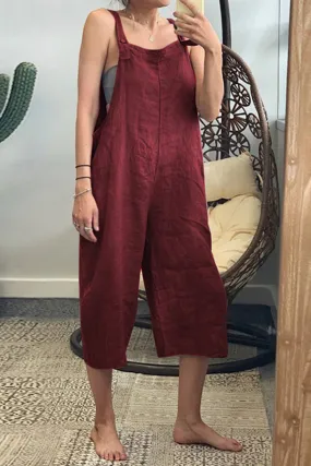 Cotton Cropped Pants Jumpsuits