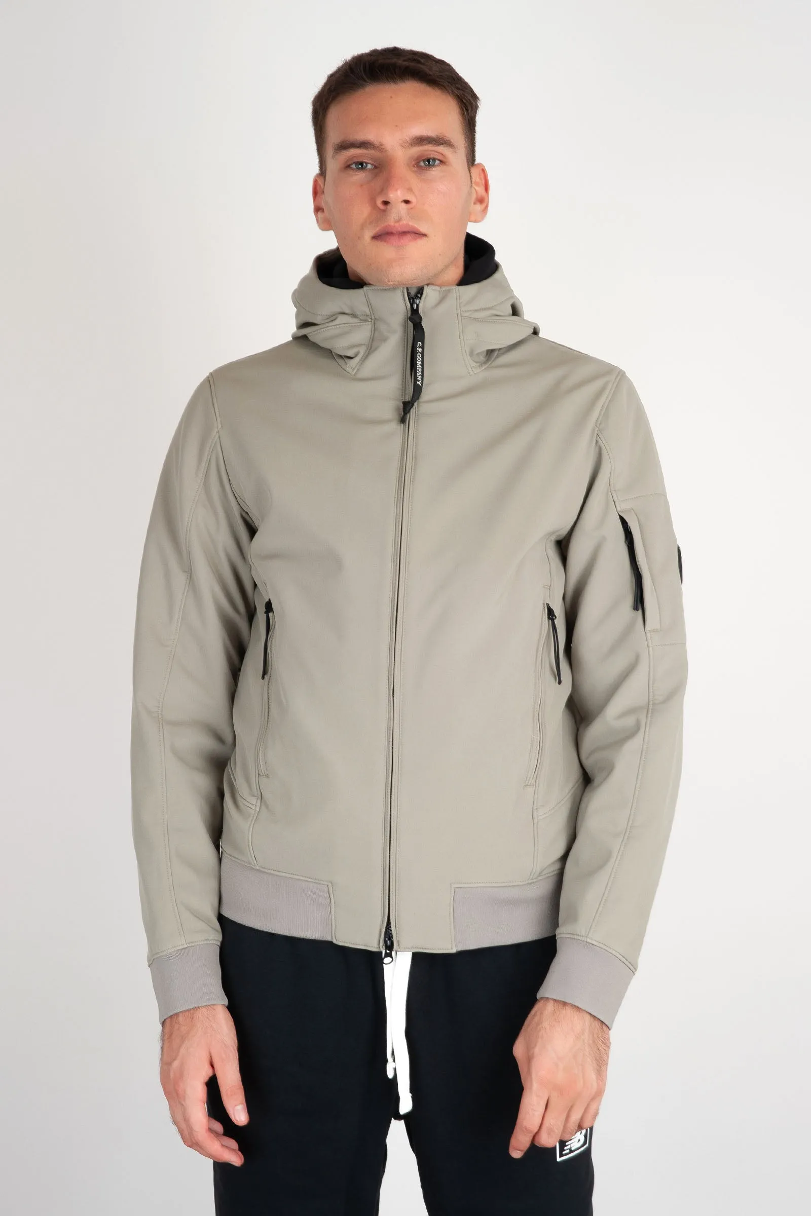 Shell-R Hooded Nylon Jacket made from Recycled Nylon in Ice