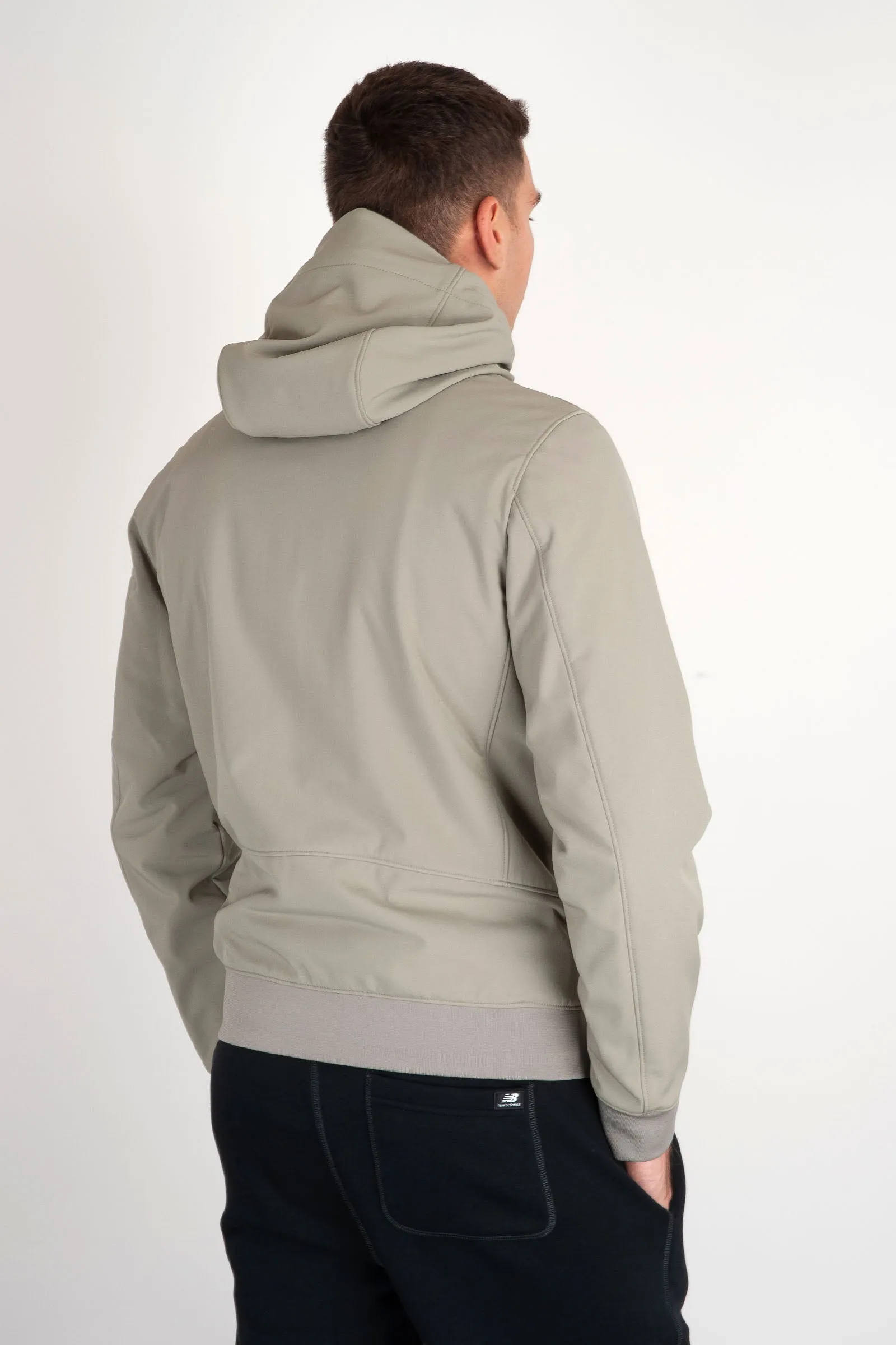 Shell-R Hooded Nylon Jacket made from Recycled Nylon in Ice