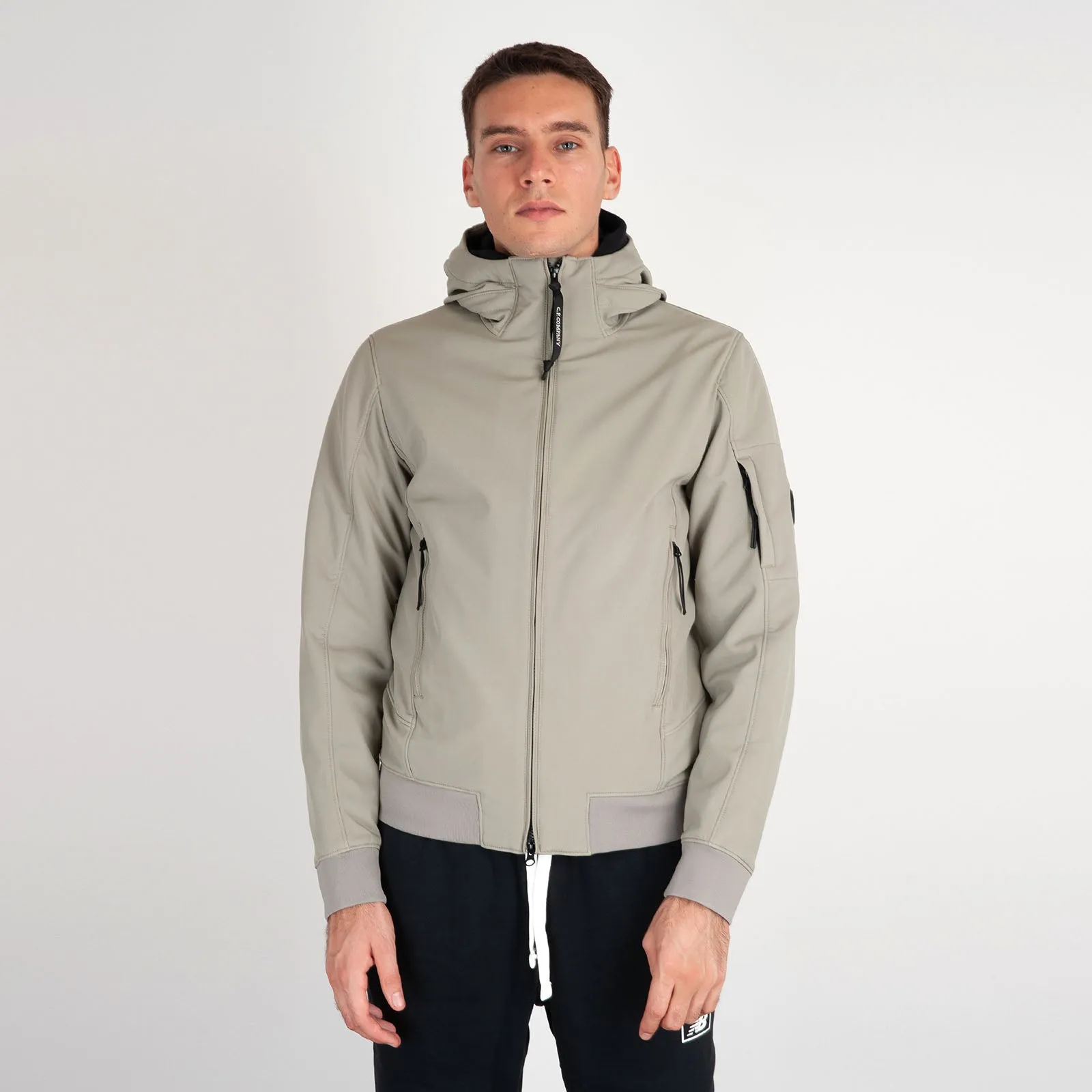 Shell-R Hooded Nylon Jacket made from Recycled Nylon in Ice